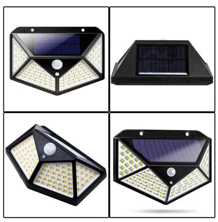 Luminária Solar, sensor de movimento 100 Leds resistente a água.