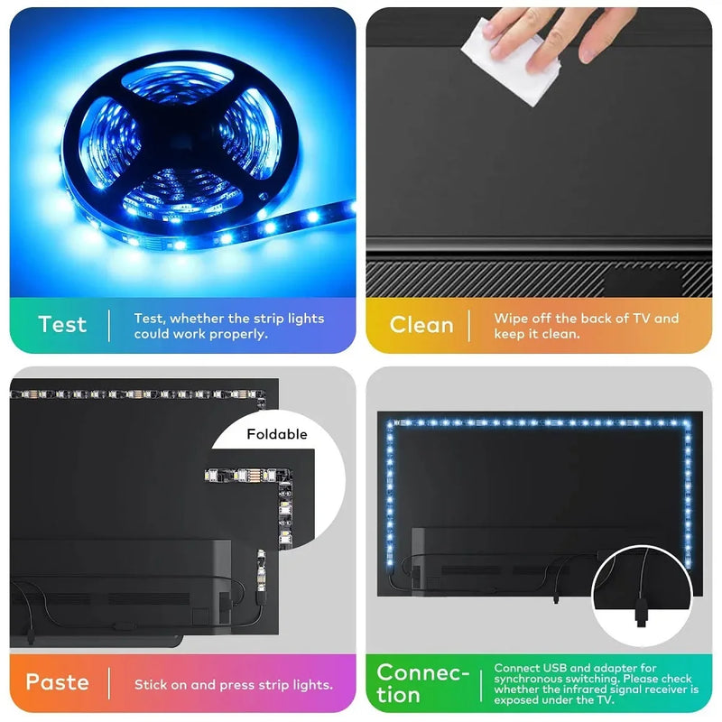 Luzes LED Strip com controle remoto.