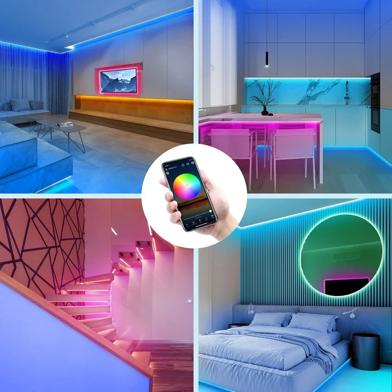 Luzes LED Strip com controle remoto.