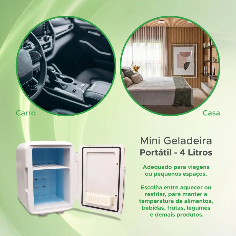 Mini Geladeira Portátil 4L 12v 127v